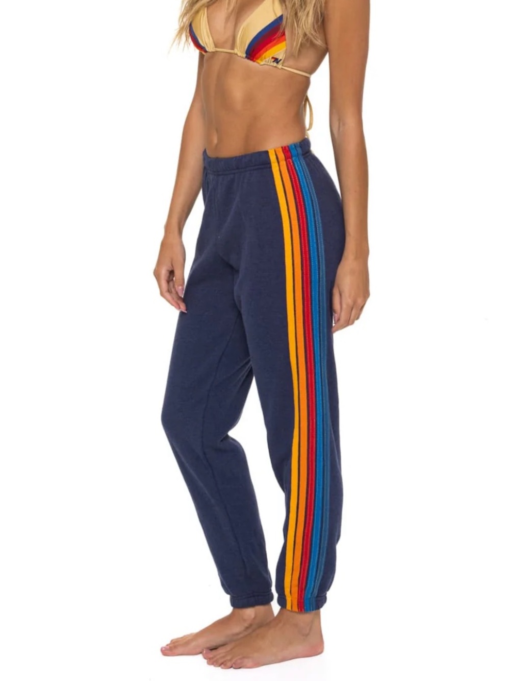 Aviator Nation 5 stripe sweatpants navy